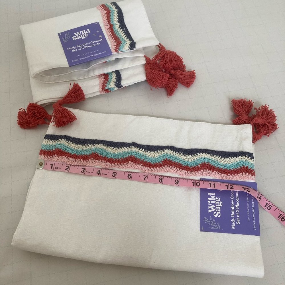 Set Of 4 Cotton Placemats Wild Sage - Picture 6 of 6